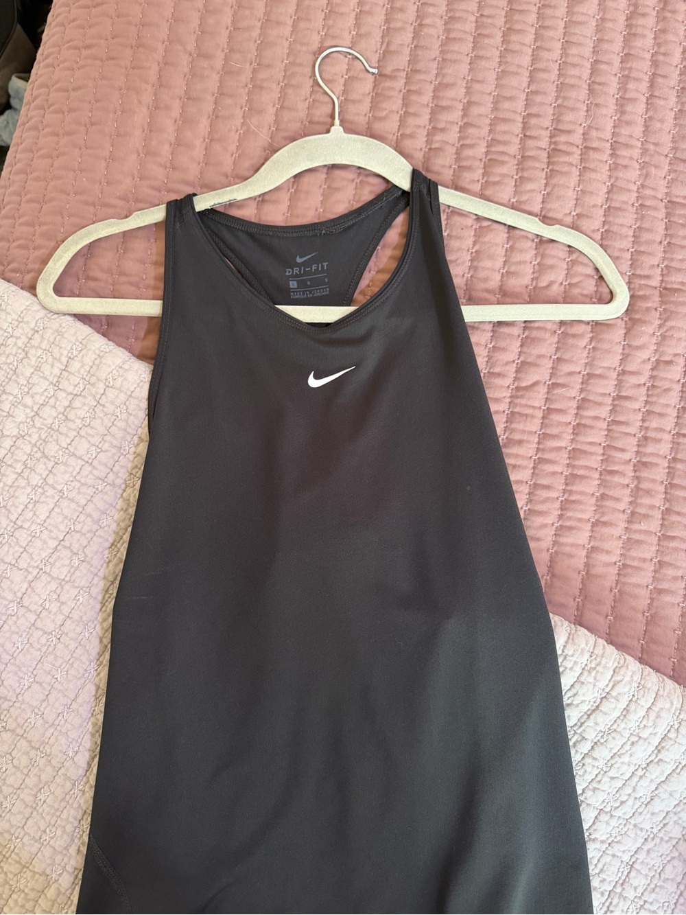 Nike Black Dri-FIT Tank with White Swoosh